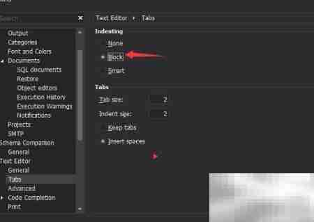 dbForge MySQL缩进块设置
