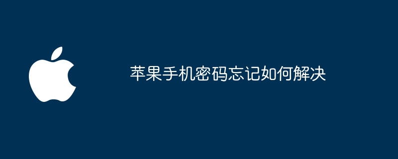 苹果手机密码忘记如何解决