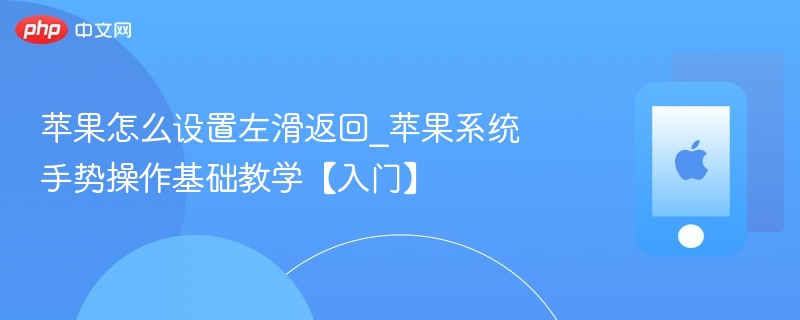 苹果怎么设置左滑返回_苹果系统手势操作基础教学【入门】