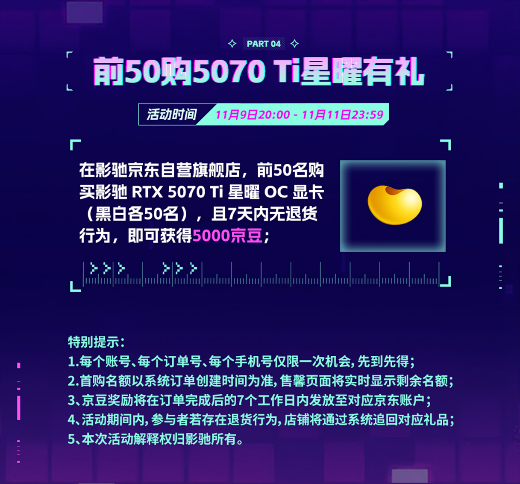 双十一这些压轴福利别忘了!影驰京东必看福利攻略!