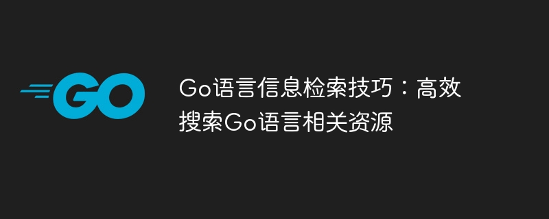 Go语言高效资源搜索技巧