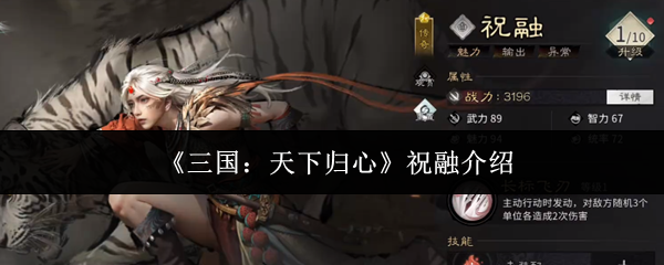 《三国：天下归心》祝融介绍