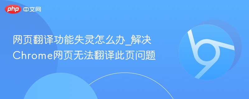 网页翻译功能失灵怎么办_解决Chrome网页无法翻译此页问题