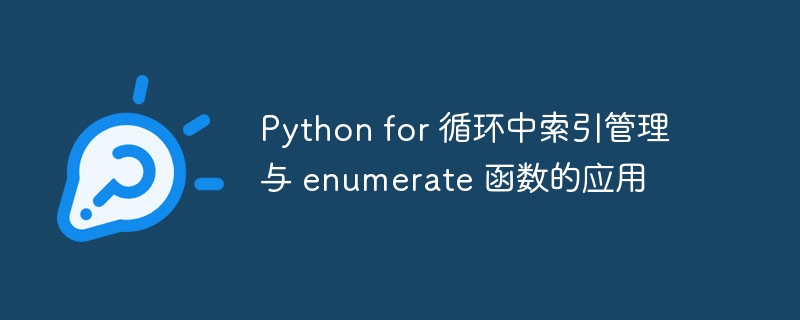 Python for 循环索引管理与 enumerate 使用