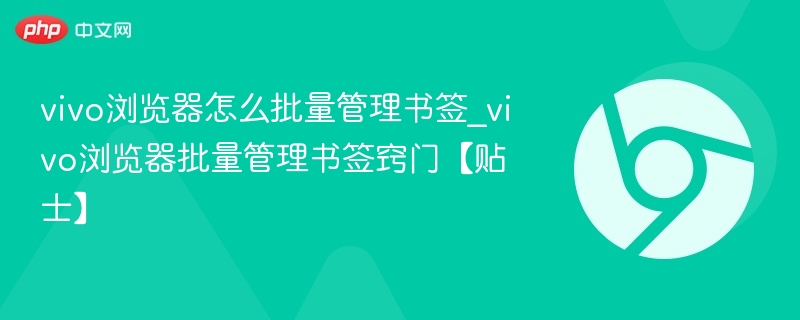 vivo浏览器怎么批量管理书签_vivo浏览器批量管理书签窍门【贴士】