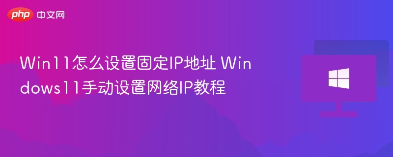 Win11怎么设置固定IP地址 Windows11手动设置网络IP教程