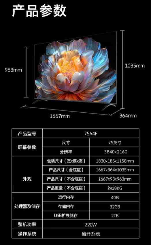 创维A4F系列Mini LED电视发布:4K“百级分区” 3499元起