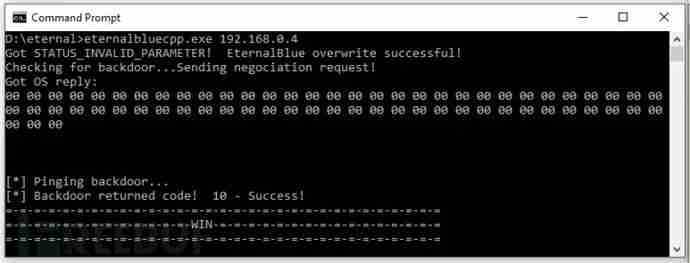 EternalBlueC:一款针对永恒之蓝的CC++实现工具
