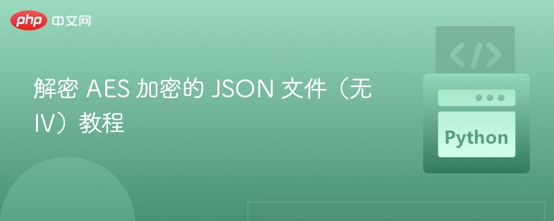 AES加密JSON文件解密教程详解