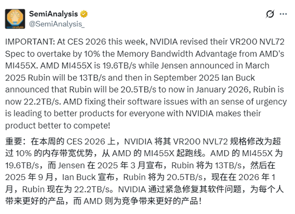 被AMD逼急了！NVIDIA下代芯片不敢挤牙膏：带宽飞跃至22.2TB/s