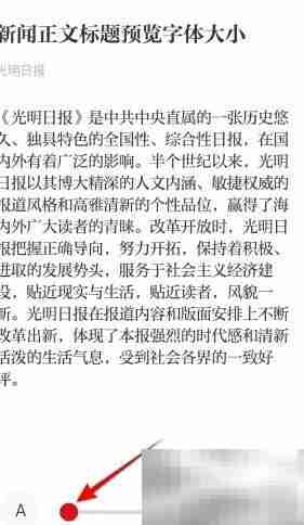 光明日报小字体设置方法