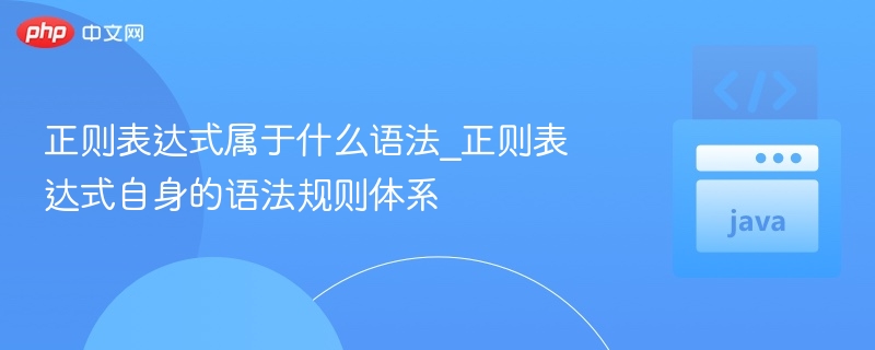 正则表达式属于一种模式匹配语法，其自身的语法规则体系被称为“正则表达式语法”或“正则表达式语言”。它是一种用于描述字符串格式的元语言，广泛应用于文本处理、搜索、
