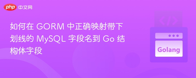GORM 映射下划线字段到 Go 结构体方法