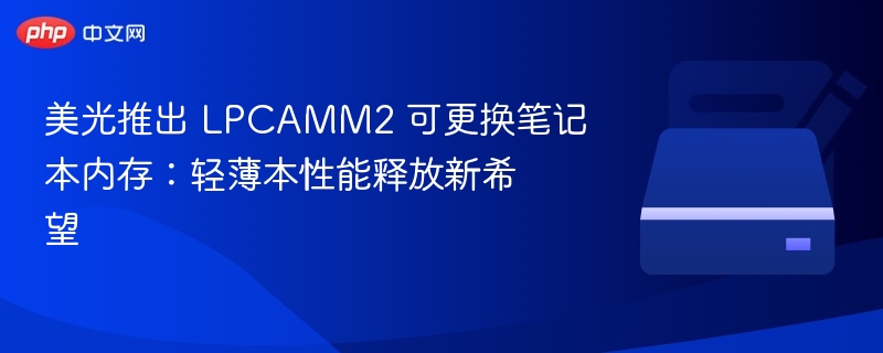 美光推出 LPCAMM2 可更换笔记本内存:轻薄本性能释放新希望