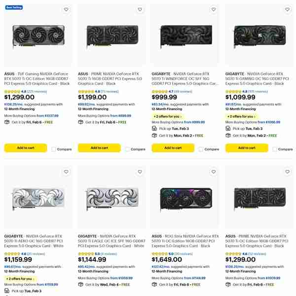 等等党失败!RTX 5070 Ti价格已超5080建议零售价