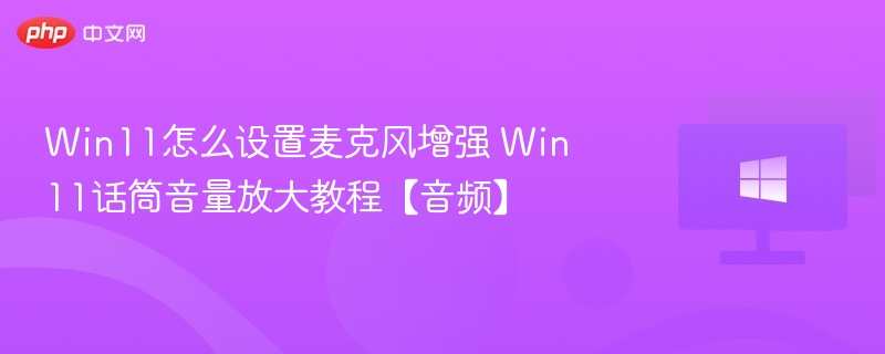 Win11怎么设置麦克风增强 Win11话筒音量放大教程【音频】