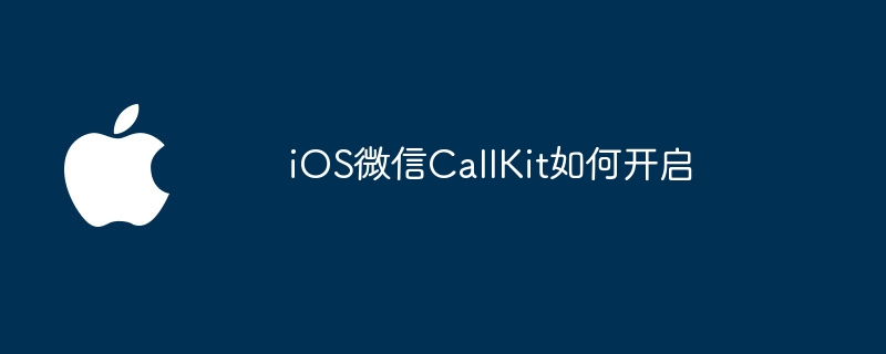 iOS微信CallKit如何开启