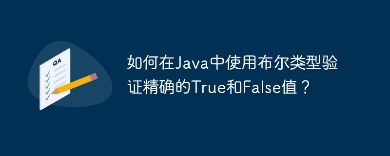 如何在Java中使用布尔类型验证精确的True和False值？