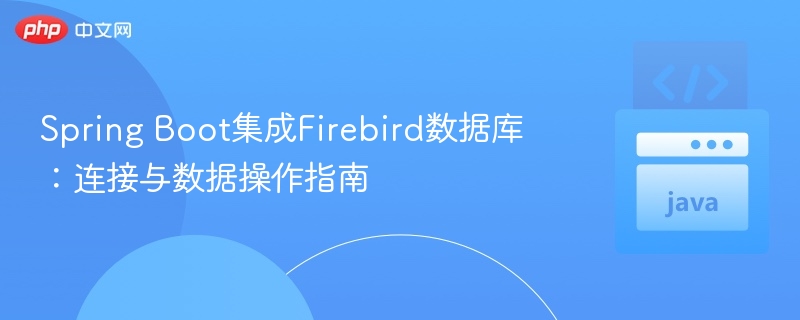 Spring Boot连接Firebird数据库教程