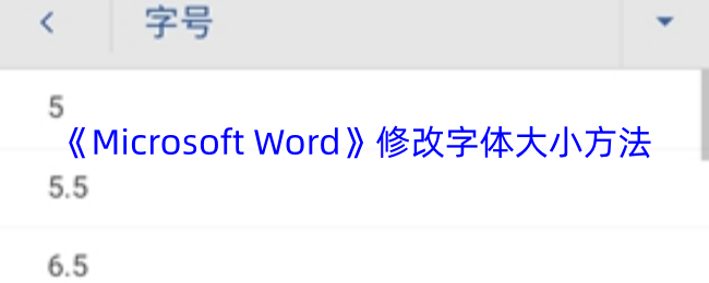《Microsoft Word》修改字体大小方法