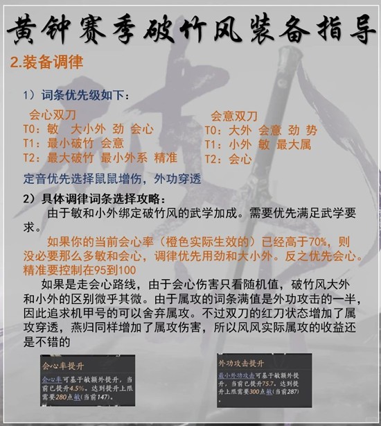 《燕云十六声》黄钟正响赛季破竹风毕业调律攻略