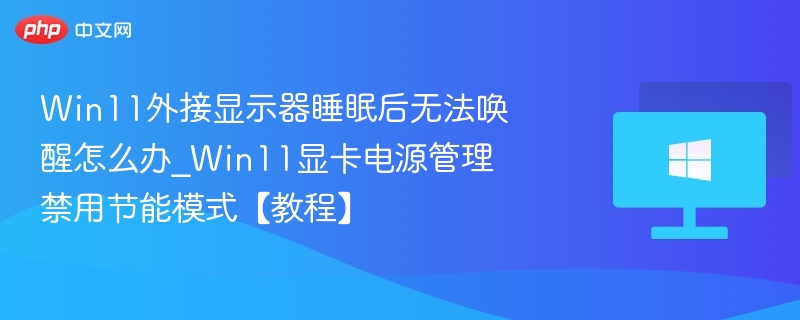 Win11外接显示器睡眠后无法唤醒怎么办_Win11显卡电源管理禁用节能模式【教程】