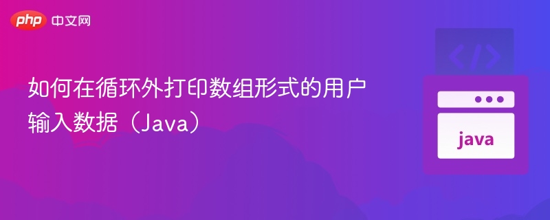 如何在循环外打印数组形式的用户输入数据（Java）