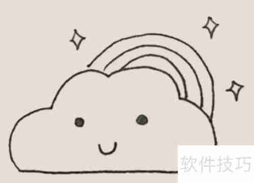 彩虹云简笔画