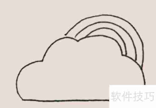 彩虹云简笔画