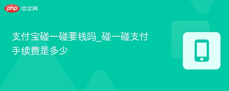 支付宝碰一碰要钱吗_碰一碰支付手续费是多少