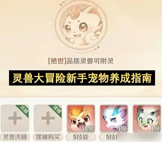 灵兽大冒险攻略图文 灵兽大冒险新手宠物养成指南