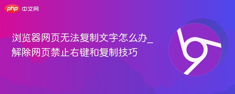 浏览器网页无法复制文字怎么办_解除网页禁止右键和复制技巧