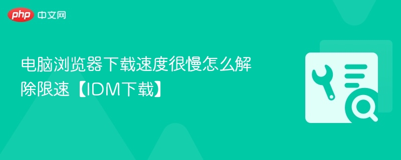 IDM下载限速怎么解除？电脑浏览器下载慢解决方法