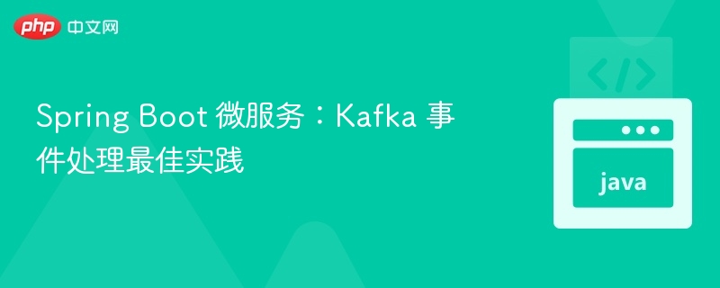 Spring Boot 微服务：Kafka 事件处理最佳实践