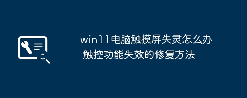 Win11触摸屏失灵怎么修？触控失效解决方法