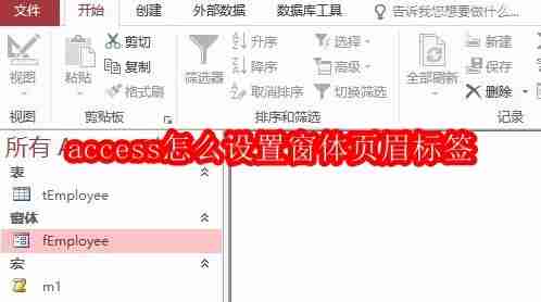 access怎么设置窗体页眉标签