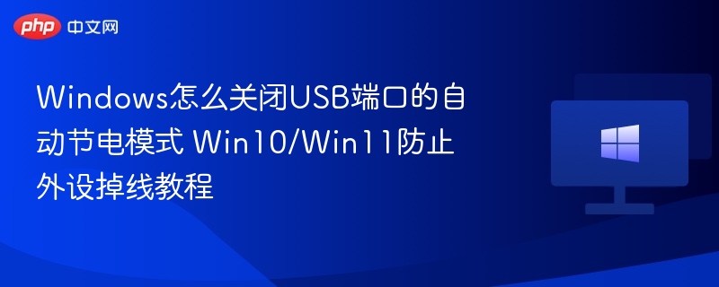 Windows怎么关闭USB端口的自动节电模式 Win10/Win11防止外设掉线教程