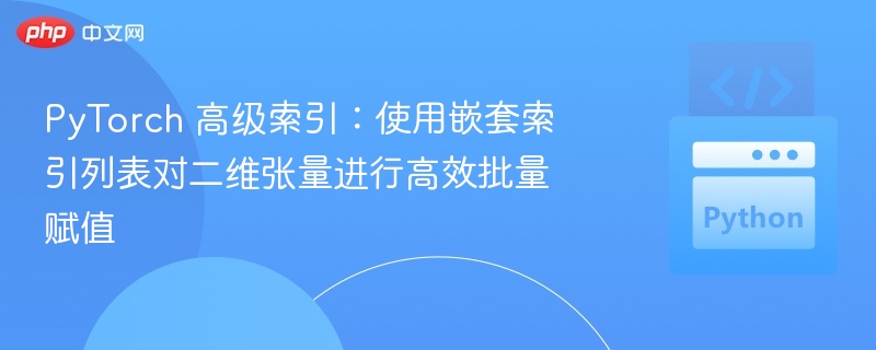 PyTorch 高级索引：使用嵌套索引列表对二维张量进行高效批量赋值
