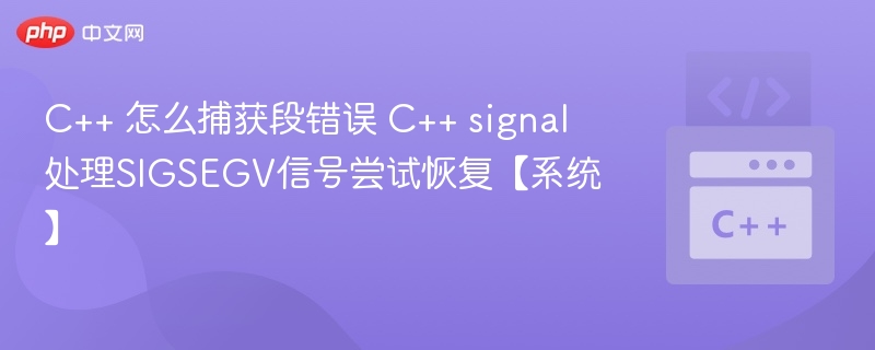 C++ 怎么捕获段错误 C++ signal处理SIGSEGV信号尝试恢复【系统】