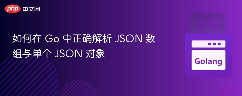 Go 中解析 JSON 数组与对象的正确方法