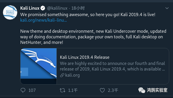 Kali Linux 2019.4 更新体验