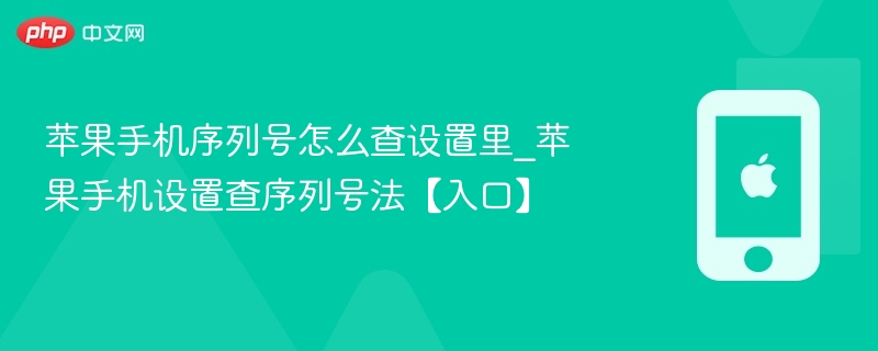 苹果手机序列号怎么查设置里_苹果手机设置查序列号法【入口】