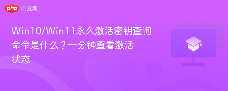 Win10/Win11激活状态查询命令详解