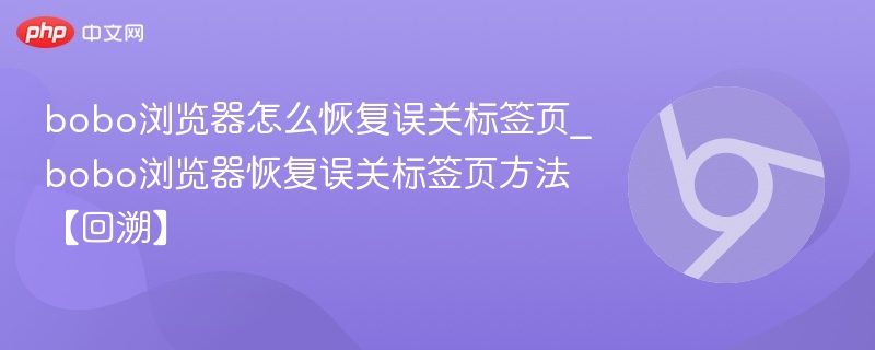 bobo浏览器怎么恢复误关标签页_bobo浏览器恢复误关标签页方法【回溯】