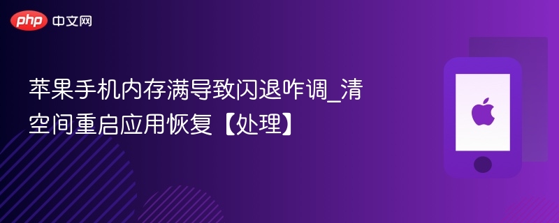 苹果手机内存满导致闪退咋调_清空间重启应用恢复【处理】