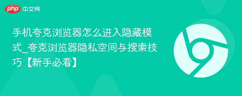 手机夸克浏览器怎么进入隐藏模式_夸克浏览器隐私空间与搜索技巧【新手必看】
