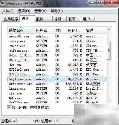 任务管理器常见进程解析