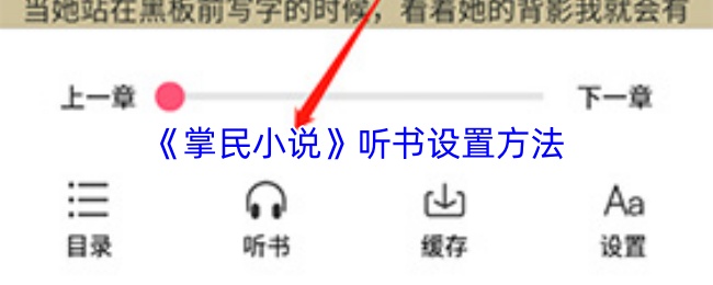 掌民小说怎么听书-掌民小说app听书设置方法