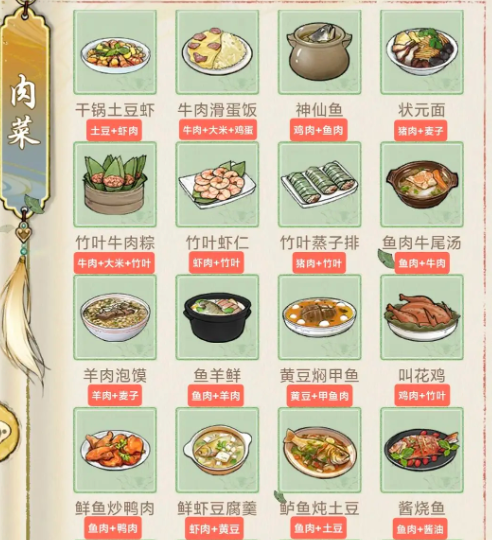 华夏千秋菜谱怎么搭配  华夏千秋菜谱配方大全