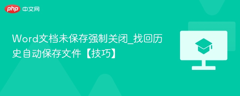 Word文档未保存怎么恢复？技巧分享